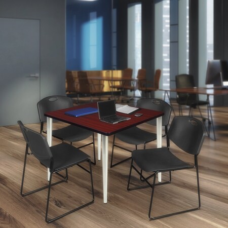 Regency Kahlo Square Table & Chair Sets, 48 W, 48 L, 29 H, Wood, Metal, Polypropylene Top, Mahogany TPL4848MHCM44BK